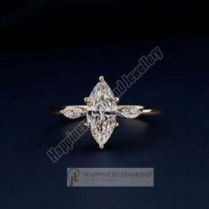 Three Side Stone Wedding Ring