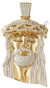Jesus Face Fully Iced Out Pendant