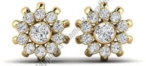 Ladies Round Stud Earrings