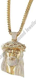 14k Gold Plated Jesus Face Pendant