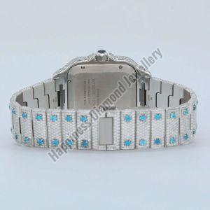 Luxury Silver Full Iced Out Watch