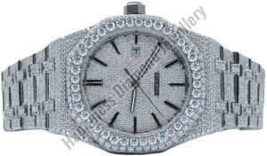 Silver Full Iced Out Watch