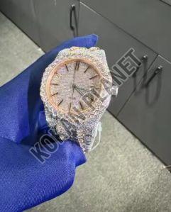 Fully Iced Out Luxury Moissanite Diamond Quartz Watch for Men