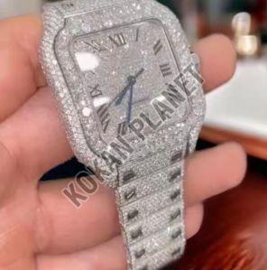 Luxury Fancy Iced Out Moissanite Hip Hop Watch