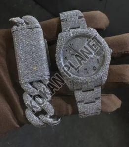 Luxury Men\'s Full Iced Out Hip Hop Quartz Watch