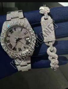 Luxury Mens Iced-Out Quartz Watch