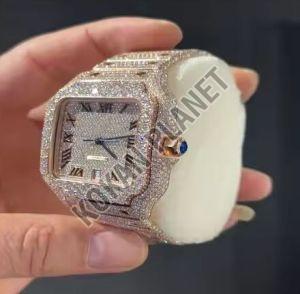 Mens Automatic Moissanite Watch