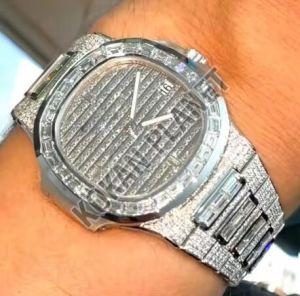 Mens Best Quality Hip Hop Automatic Iced Out Moissanite Diamond Watch
