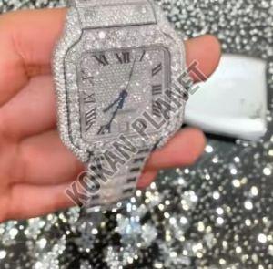 Mens Exclusive Moissanite Diamond Iced Out Hip Hop Quartz Watch