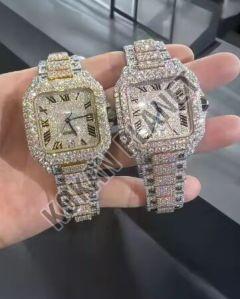 Mens High-Quality Luxury VVS Diamond Iced Out Hip Hop Quartz Watch