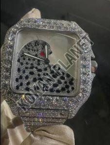 Mens High-Quality Luxury VVS Moissanite Diamond Iced Quartz Watch
