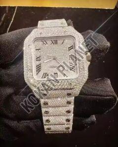 Mens High-Quality Luxury VVS Moissanite Iced Out Hip Hop Quartz Watch