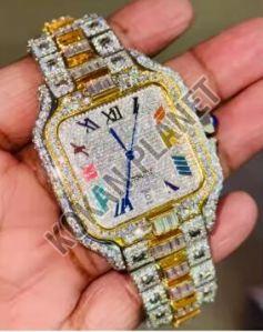Mens Luxury Full Drill Iced Out Square Watch