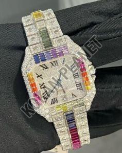 Mens Luxury Iced Out Moissanite Diamond Watch