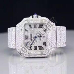 mens luxury moissanite diamond watch