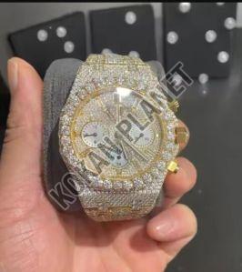 Mens Sky Drive VVSD Fully Automatic Luxury Moissanite Diamond Watch