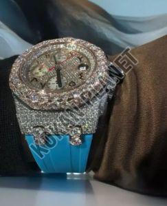 Mens Sky Vintage Style Fully Automatic Luxury Moissanite Diamond Watch