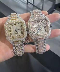 Mens Unmatched Quality Luxury VVS Moissanite Diamond Iced Out Hip Hop Quartz Watch