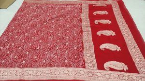 Banarasi Pure Chiffon Khaddi Handloom Chicken Work Embroidary Saree