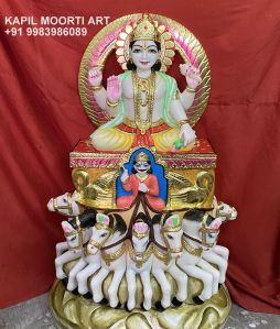 Marble Surya Dev Moorti