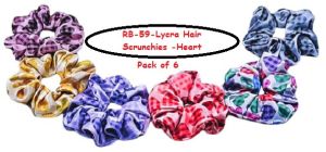 Lycra Hair Scrunchies-RB-59-Heart Design