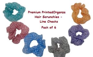 Premium Printed Organza Hair Scrunchies for Girls and Women -Dark Checks