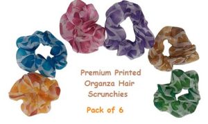 Premium Printed Organza Hair Scrunchies-new Feather
