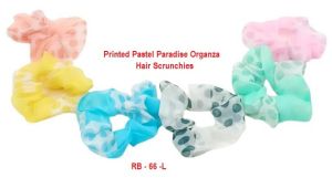 Printed Pastel Paradise Organza Scrunchies