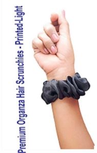 Premium Organza Hair Scrunchies-RB-48-Black