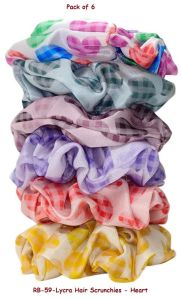 Lycra Hair Scrunchies-RB-59-Heart Design