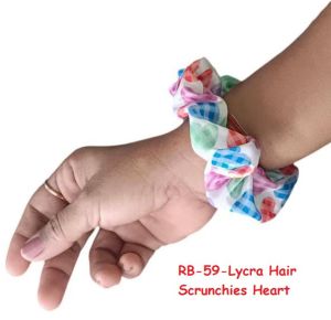 Lycra Hair Scrunchies-RB-59-Heart Design