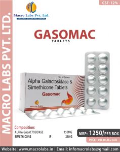 ALPHAGALACTOSIDASE 150MG+SIMETHICONE 25MG TAB