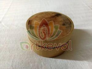 Wooden Brown Round Box