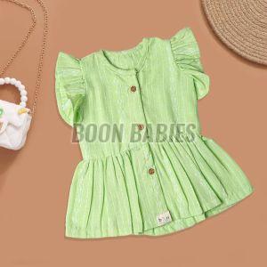 Baby Girl Adorable Light Green Cotton Frock