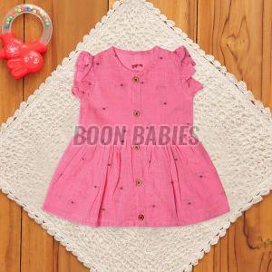 Baby Girl Adorable Pink Cotton Frock
