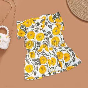 Baby Girl Adorable Printed Cotton Frock