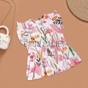 Baby Girl Adorable Unique Print Cotton Frock