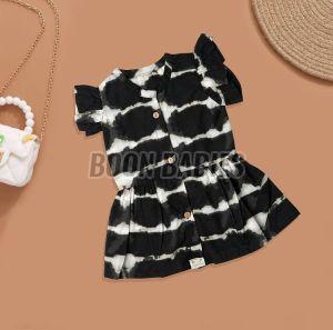 Baby Girl Back & White Cotton Frock