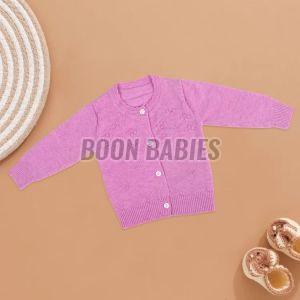 Baby Girl Lavender Luxe Full Sleeves Cardigan