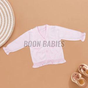 Baby Girl Pink Ruffle Knitted Cardigan