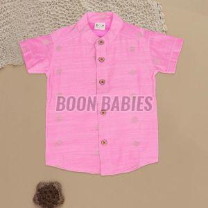 Boys Bright Pink Resham Shirt