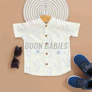 Boys Half Sleeves Printed Cotton Shirt