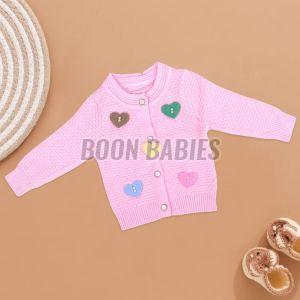 Kids Charming Heart Knitted Cardigan