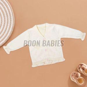 Kids Creamy Delight Ruffled Cardigan