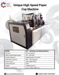UPC130 High Speed Paper Cup Making Machine