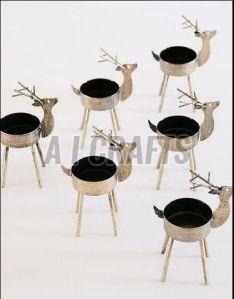 Metal Reindeer Candle Holder