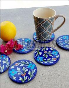 Marble and Gold Trim Coaster Set