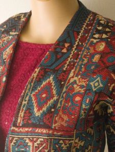 Short Red Embroidered Work Jacket