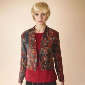 Short Red Embroidered Work Jacket