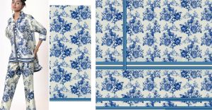 Ladies Multicolor Printed Viscose Cord Set Fabric